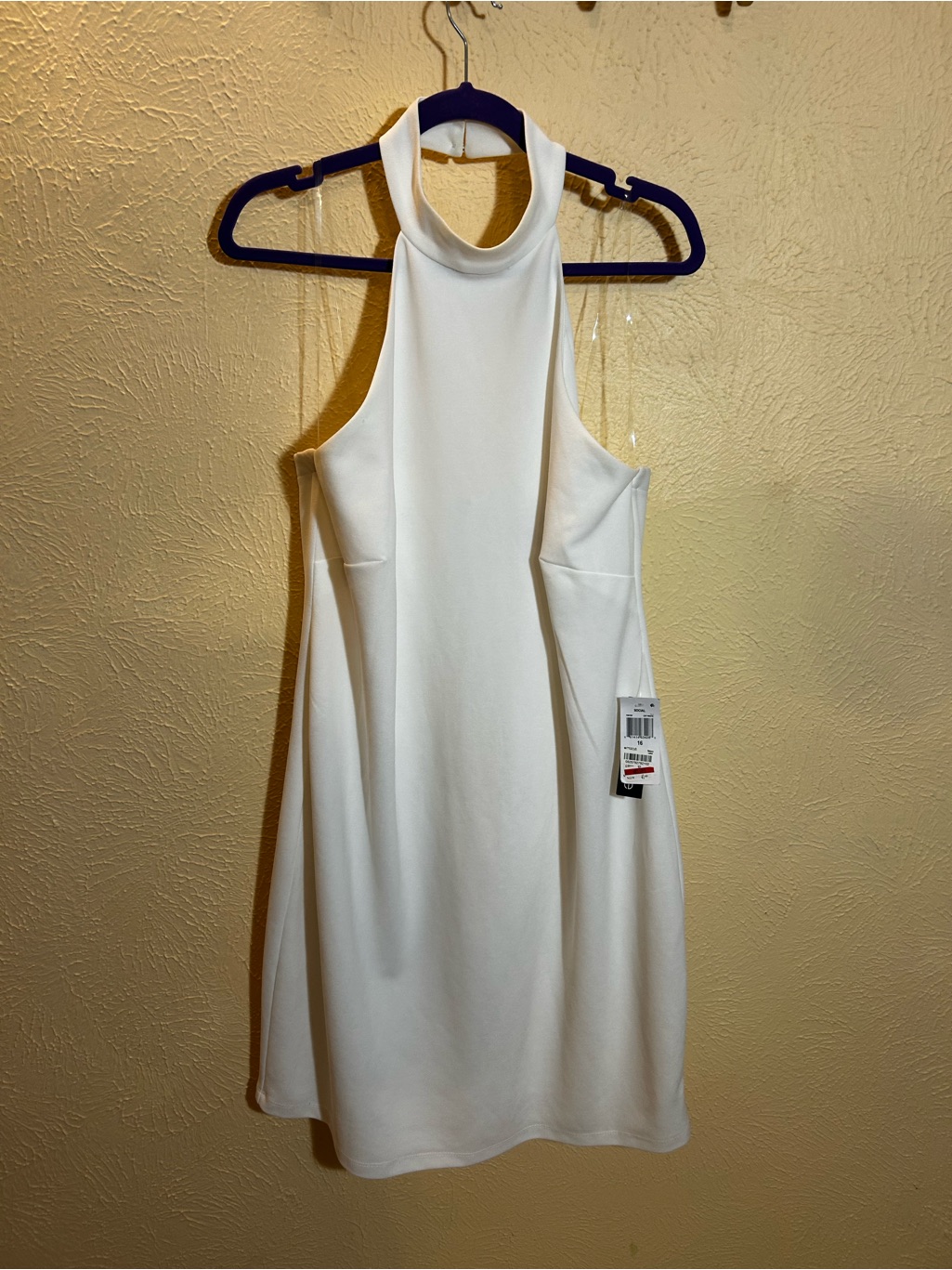 Teeze Me White High-Neck Mini Dress